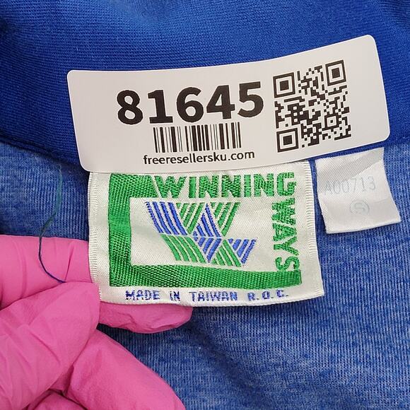Vintage 90s Winning-Ways MOD Track Jacket Women M 19x23 Blue - Picture 8 of 13